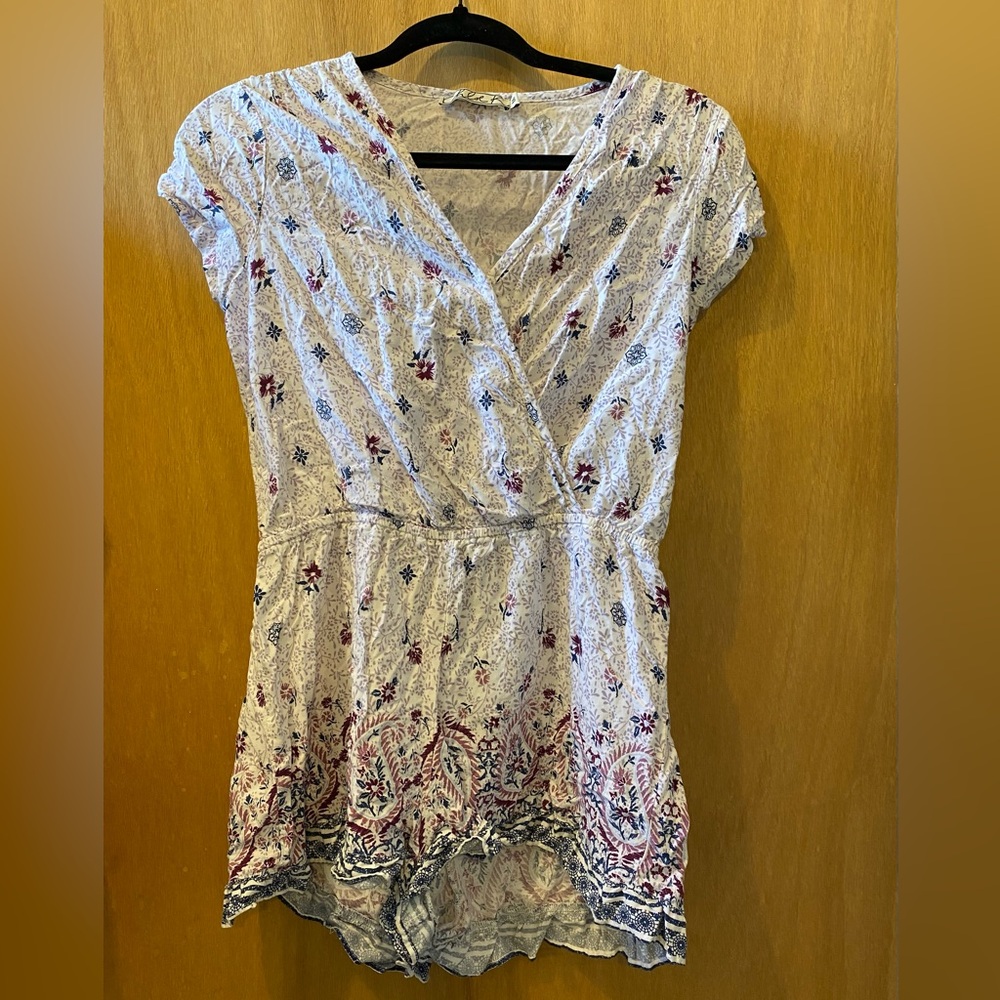 Women’s Lightweight White Floral & Paisley Romper